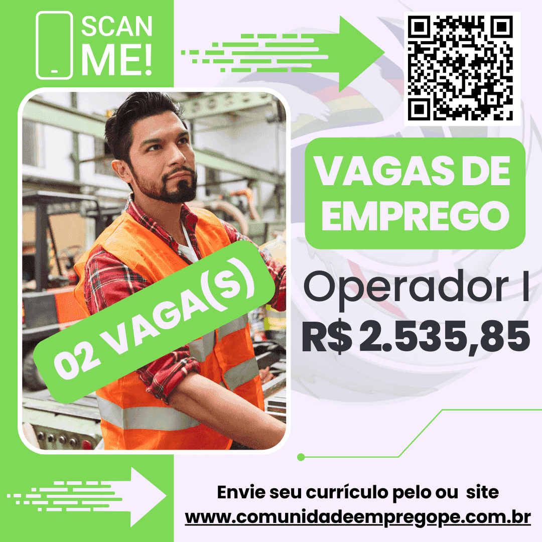 Operador I 02 vagas salário de R 2535 85 para terminal de