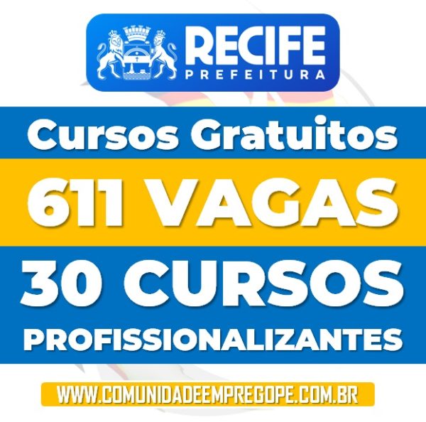 A Prefeitura do Recife abriu 611 vagas de cursos gratuitos distribu\u00eddas ...