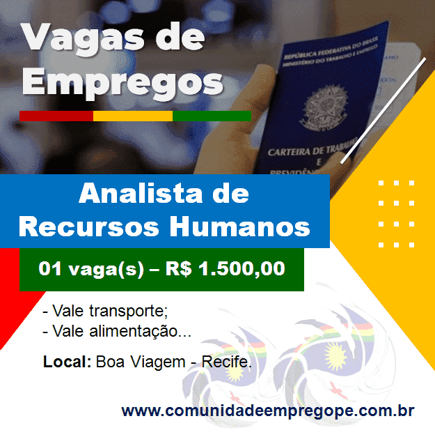 Analista de Recursos Humanos com salário de R$ 1.500,00 para empresa de terceirização de mão de obra