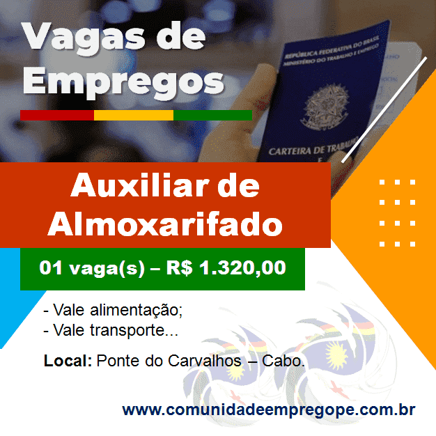Auxiliar de Almoxarifado com salário de R$ 1.320,00 para segmento de transporte e logística