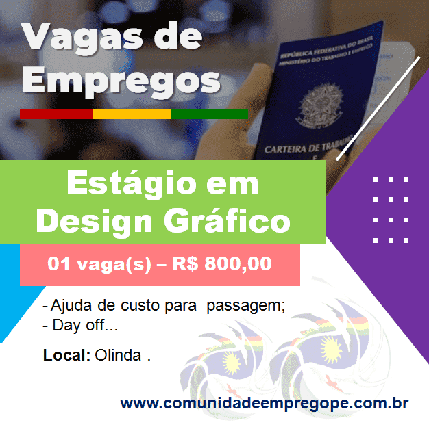 Estágio em Design Gráfico com bolsa de R$ 800,00 para segmento de educação em ensino superior
