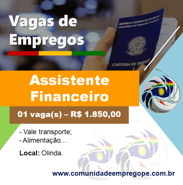 Assistente Financeiro - contas à pagar com salário de R$ 1.850,00 para terceirização em serviços