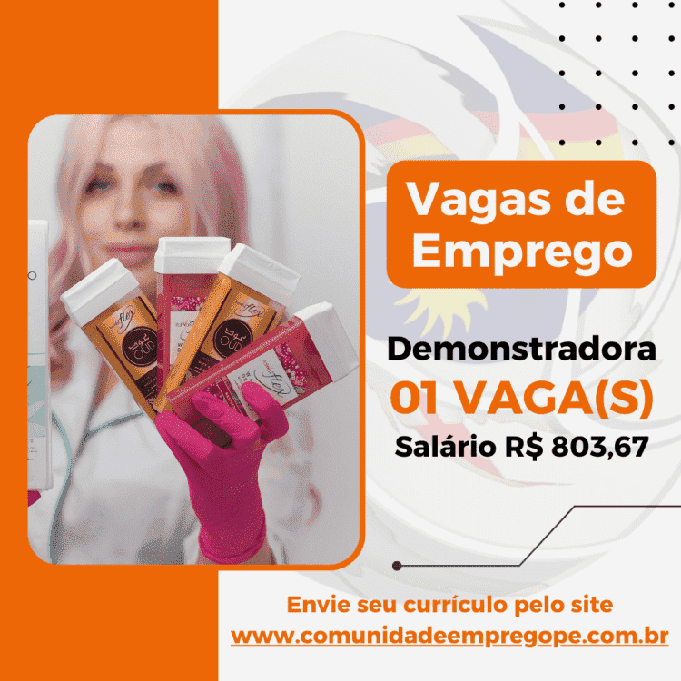 Demonstradora com salário de R$ 803,67 para contrato de trabalho part-time