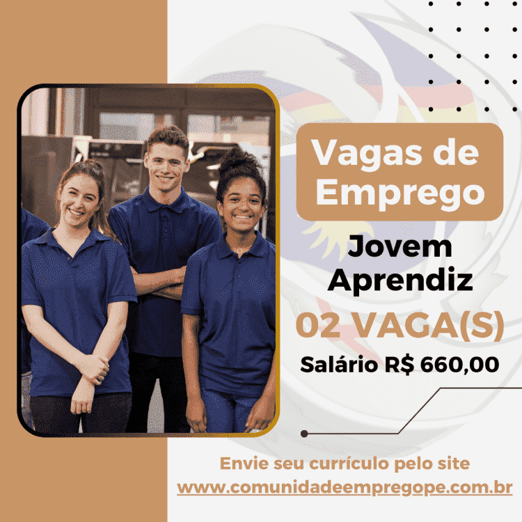 Jovem Aprendiz, 02 vagas com salário de R$ 660,00 para segmento de empresa de contabilidade