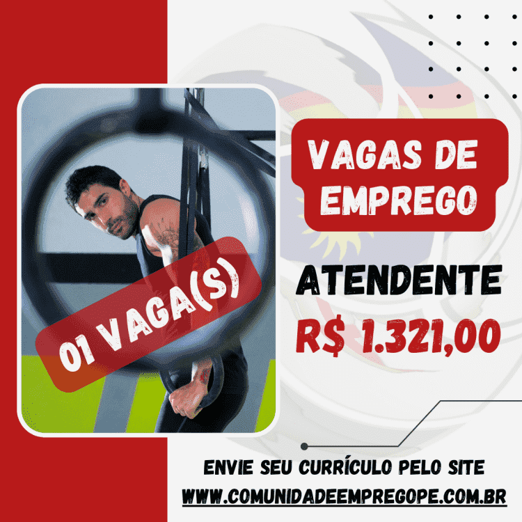 Atendente com salário de R$ 1321,00 para segmento de academia de crossfit