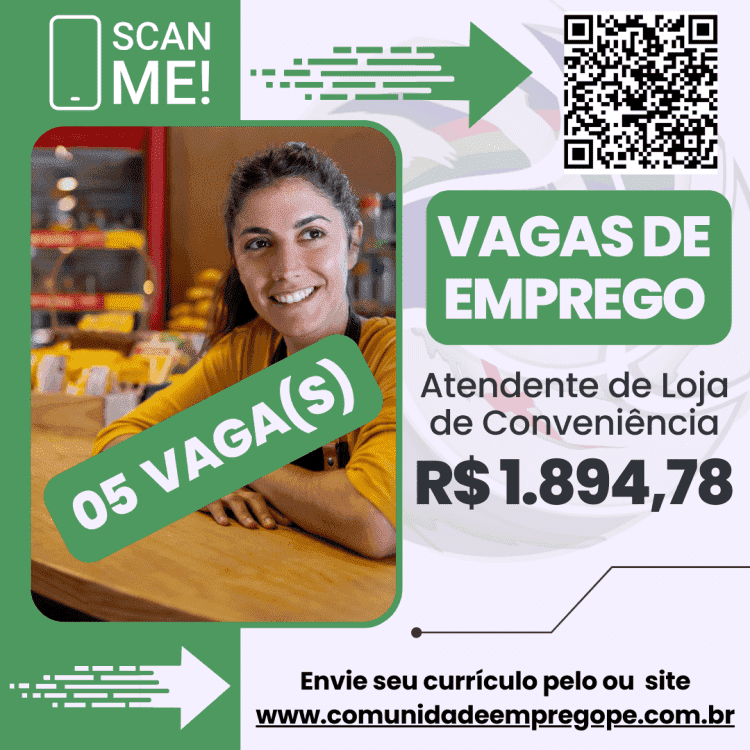 Atendente de Loja de Conveniência com salário de R$ 1894,78 para segmento de posto de combustíveis