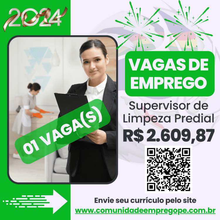 Supervisor de Limpeza Predial com salário de R$ 2609,87 para empresa de transportes