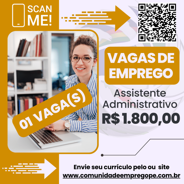 Assistente Administrativo - Financeiro com salário de R$ 1800,00 para segmento industrial