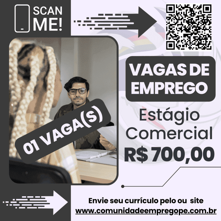 Estágio Comercial com bolsa de R$ 700,00 para serviço de calibração em instrumentos de medição.