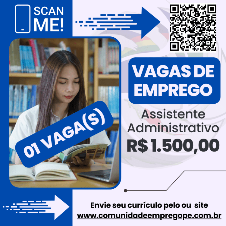 Assistente Administrativo com salário de R$ 1500,00 para terceirização de serviços, consultoria e auditoria