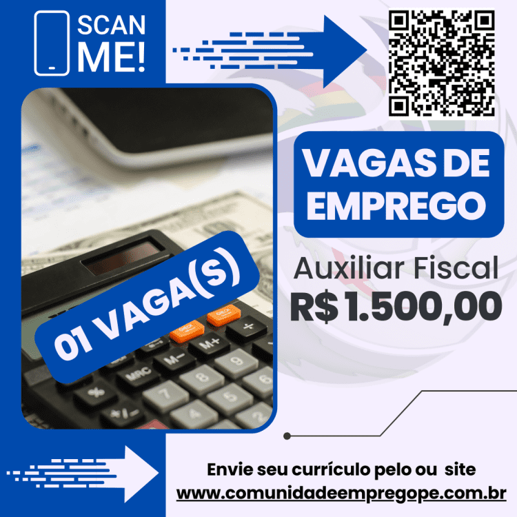 Auxiliar Fiscal - Simples Nacional com salário de R$ 1500,00 para empresa de contabilidade