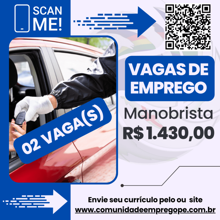 Manobrista, 02 vagas com salário de R$ 1430,00 para segmento de tráfego em marketing direto