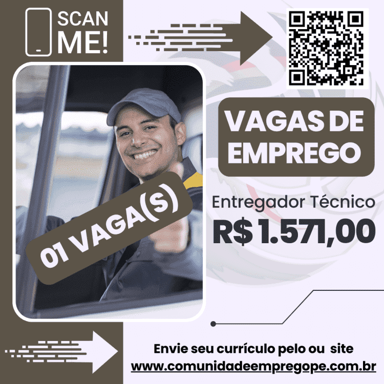 Entregador Técnico com salário de R$ 1571,00 para empresa no segmento Automotivo