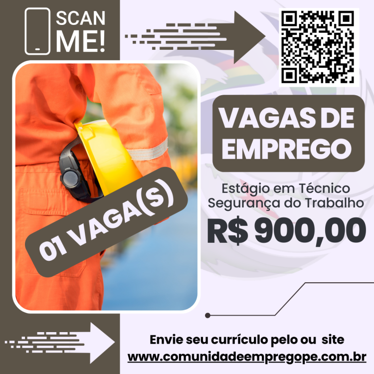 Estágio em Técnico Segurança do Trabalho com bolsa de R$ 900,00 para segmento automotivo