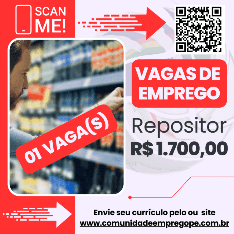 Repositor com salário de R$ 1700,00 para segmento de delicatessen no ramo de panificação