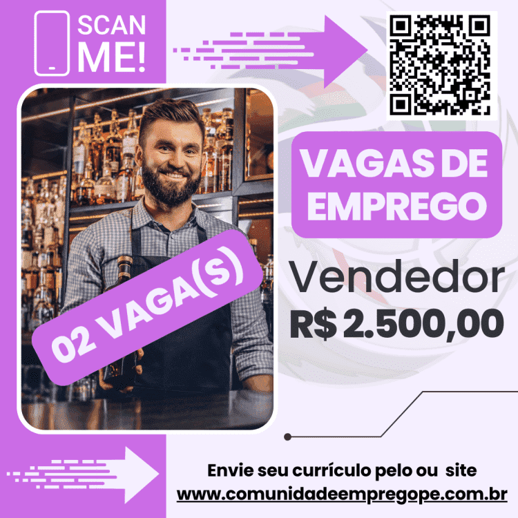 Vendedor para Loja de Vinhos com salário de R$ 2500,00 para bares e restaurantes