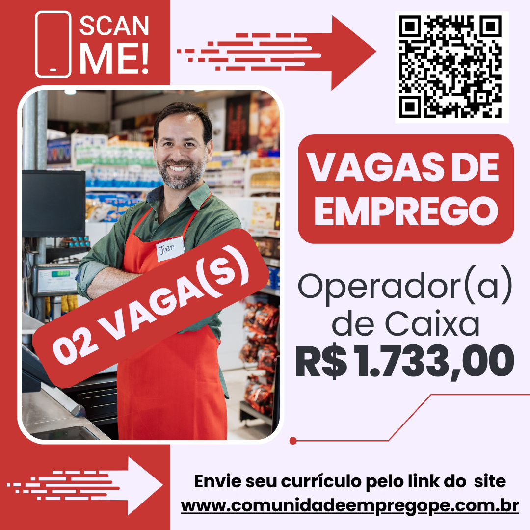 Operador(a) de Caixa com salário de R$ 1733,00 para comércio atacado e ...